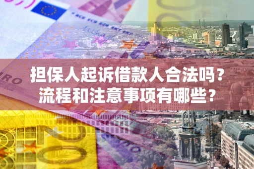 武汉担保人起诉借款人合法吗？流程和注意事项有哪些？