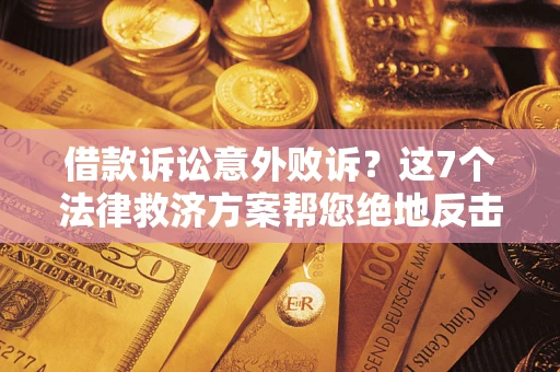 武汉借款诉讼意外败诉？这7个法律救济方案帮您绝地反击！