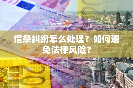 武汉借条纠纷怎么处理？如何避免法律风险？